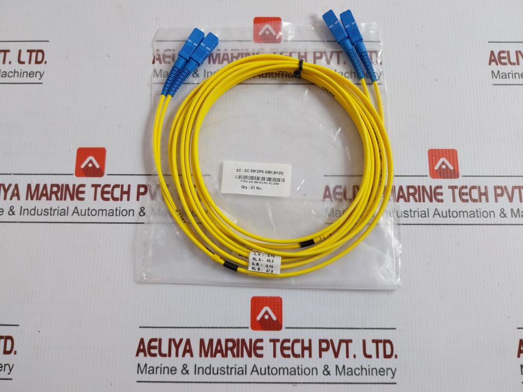 Ftek-Dx-Sm-Sc/Sc-Pc-03m Duplex Fiber Optic Patch Cable Set 3m