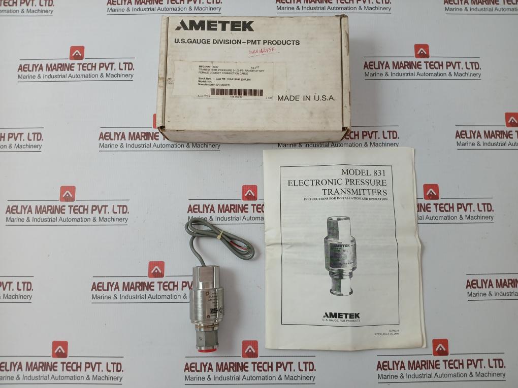 Ametek Pressure Transmitter 0-100Psi 831Tg0100Bls