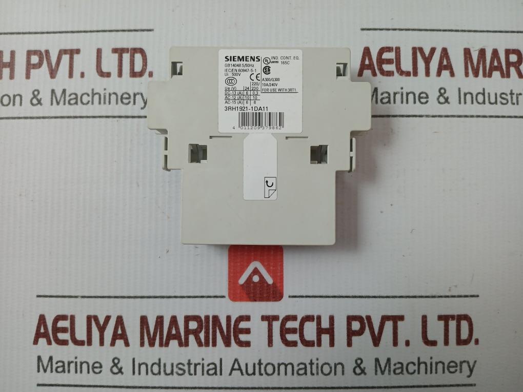 Siemens Auxiliary Switch Block Ui-500V 3Rh1921-1Da11