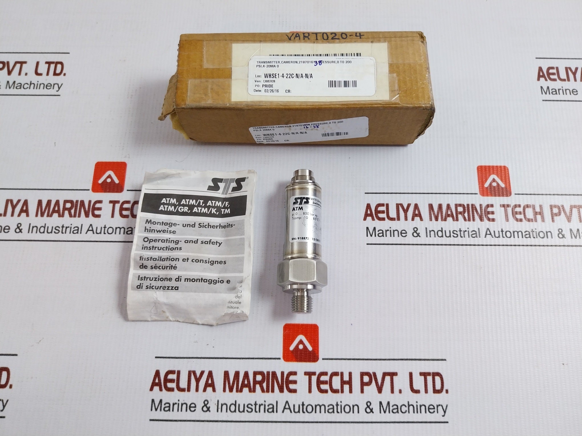 Vart020-4 Sts Pressure Transmitter 0 To 200 Psi