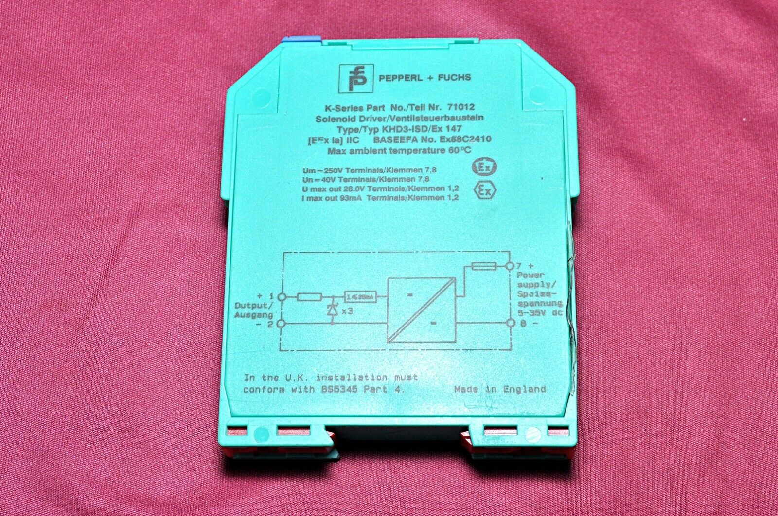 Pepperl + Fuchs K-series Khd3-isd/Ex 147 Solenoid Driver 71012