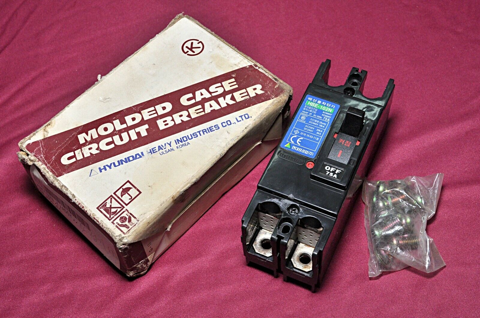 Hyundai Hbe-102N Molded Case Circuit Breaker 75A Ac600V 50/60Hz