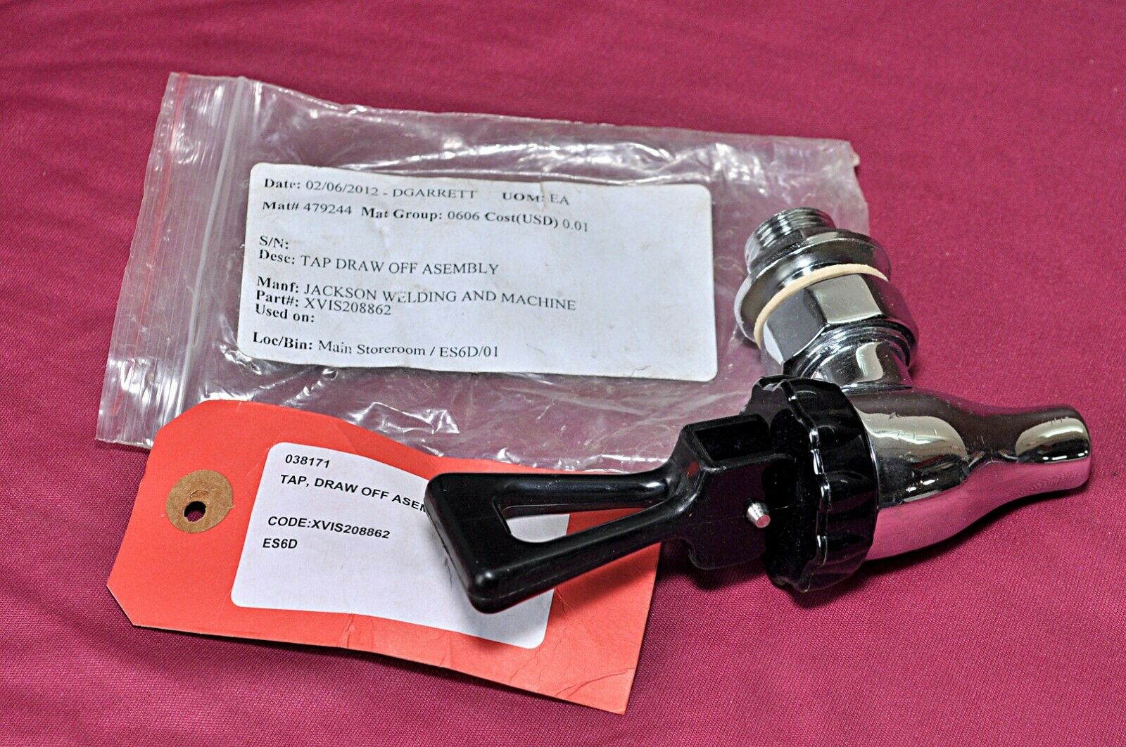 Jackson welding xvis208862 tap draw off assembly