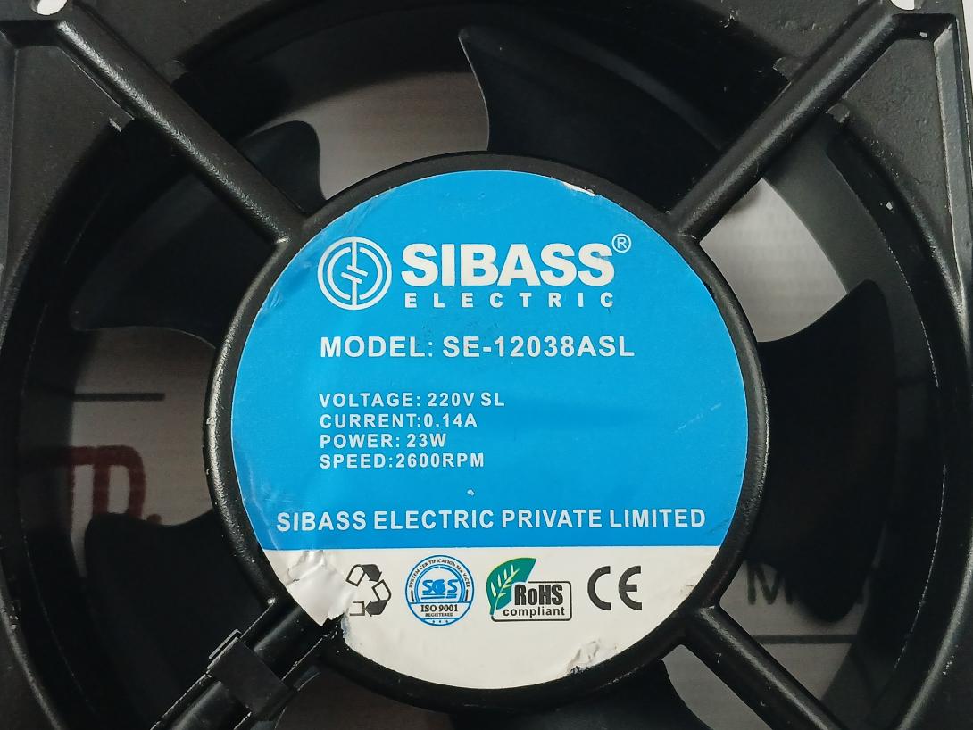 2600 Rpm/220v/23w/0.14 A Part No: Se-12038asl Cooling Fan Sibass