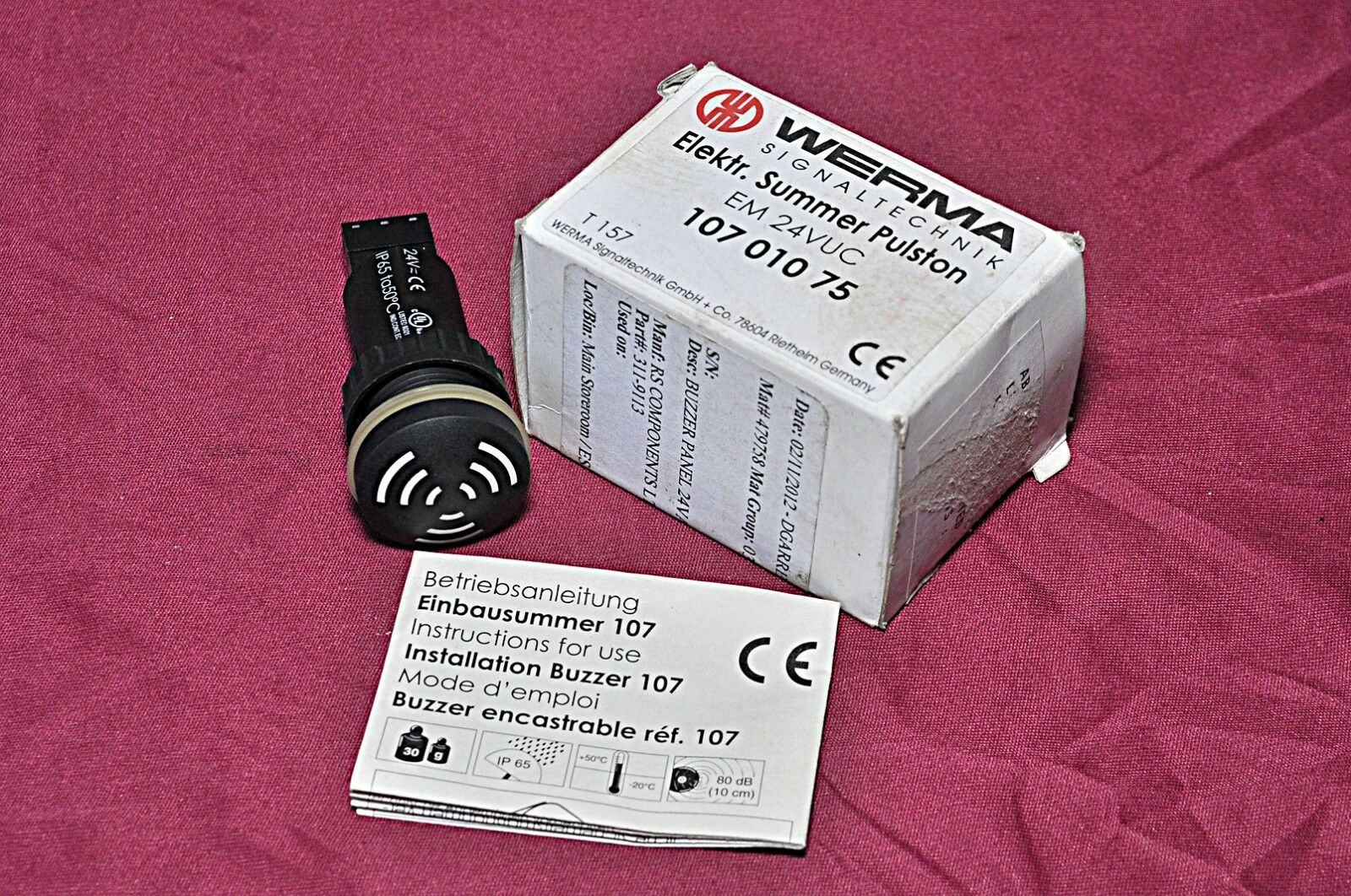 Werma 10701075 Black Panel Mount Buzzer