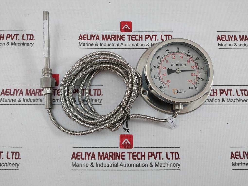 3-Meter Remote-Reading Capillary Temperature Gauge -50 To 50 C By Celcius