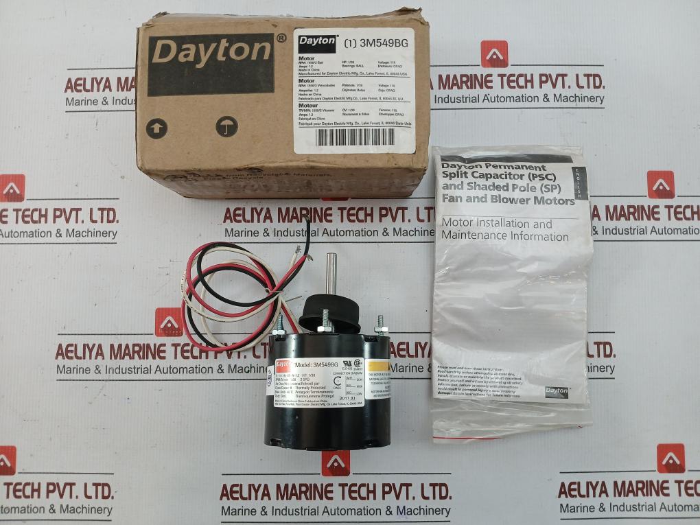 3m549bg Air Over Motor 1/30hp,In New Condition By Dayton 1550rpm 2-Speed