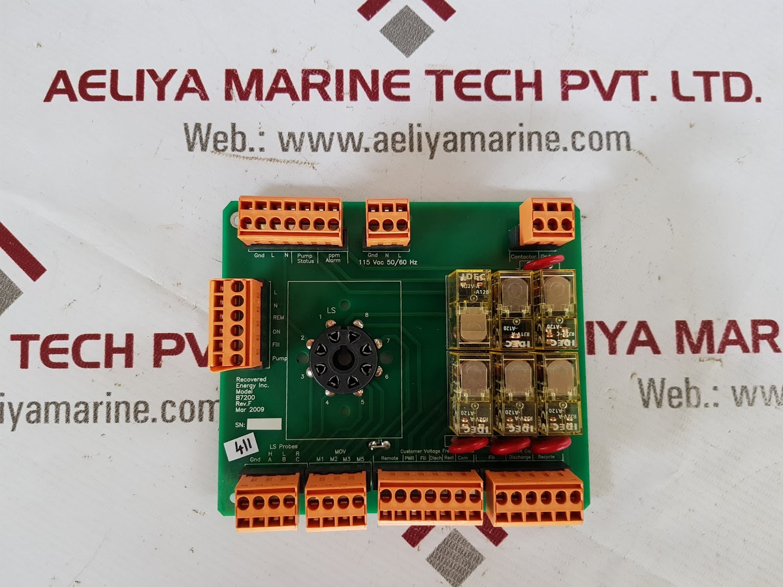 Recovered Energy B7200 Pcb Card 115Vac 50/60Hz