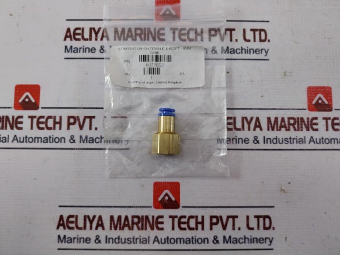6071652 Tube Straight Union Female Adapter Connector 1/4Bspt-6Mm