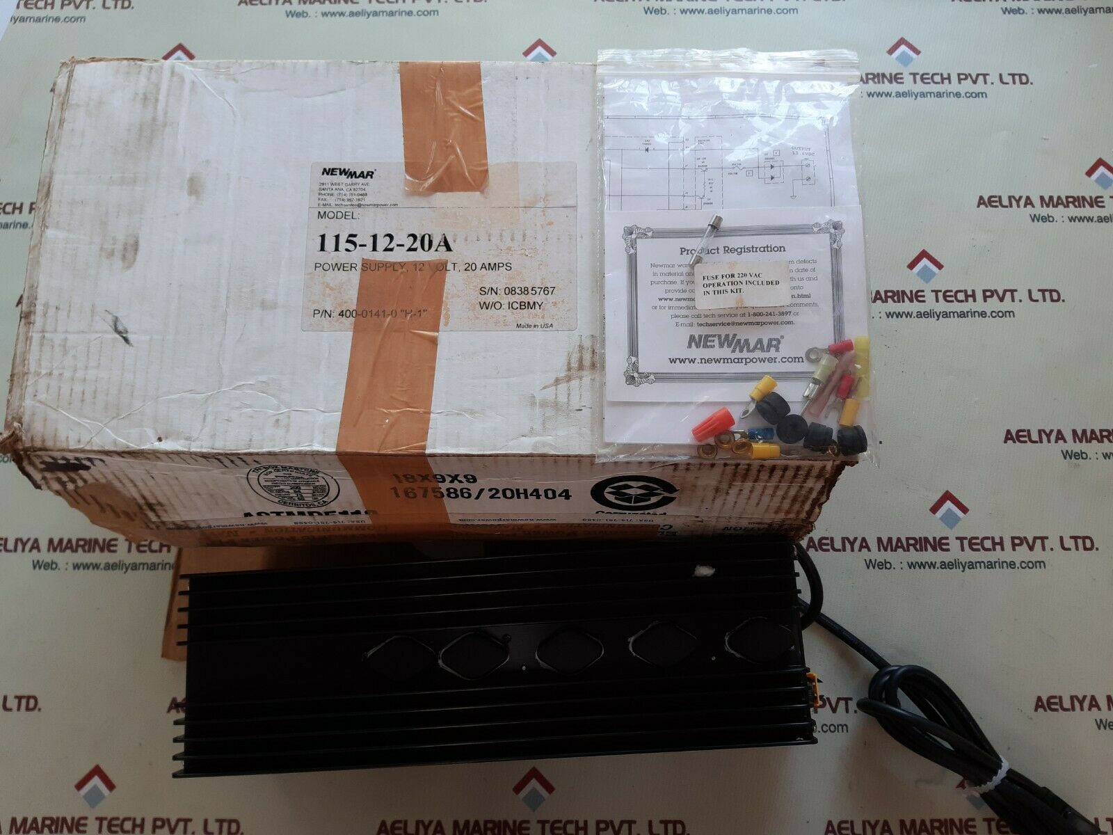 Newmar 115-12-20a dc power supply 12v 20a