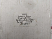 653222 Pressure Gauge Glycerine Oil Filled 0-16 Bar 0-230 Psi 63Mm 1/4