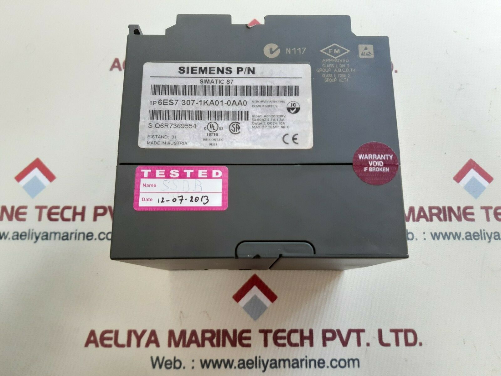 Siemens simatic s7 6es7 307-1ka01-0aa0 power supply