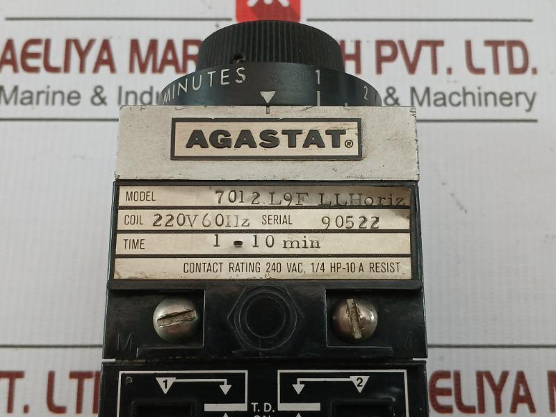 7012 Llhoriz Time Delay Relay L9f 60hz Agastat In Used