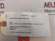 True 842132 Overload Compressor 115V 60Hz 1/2Hp
