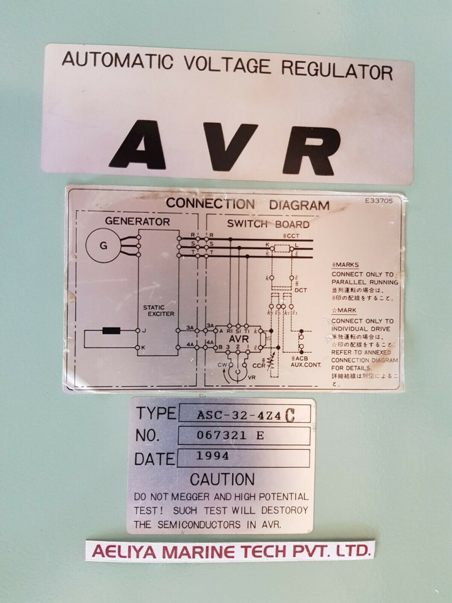 Taiyo Asc-32-4Z4C Automatic Voltage Regulator Generator Module 067321 E