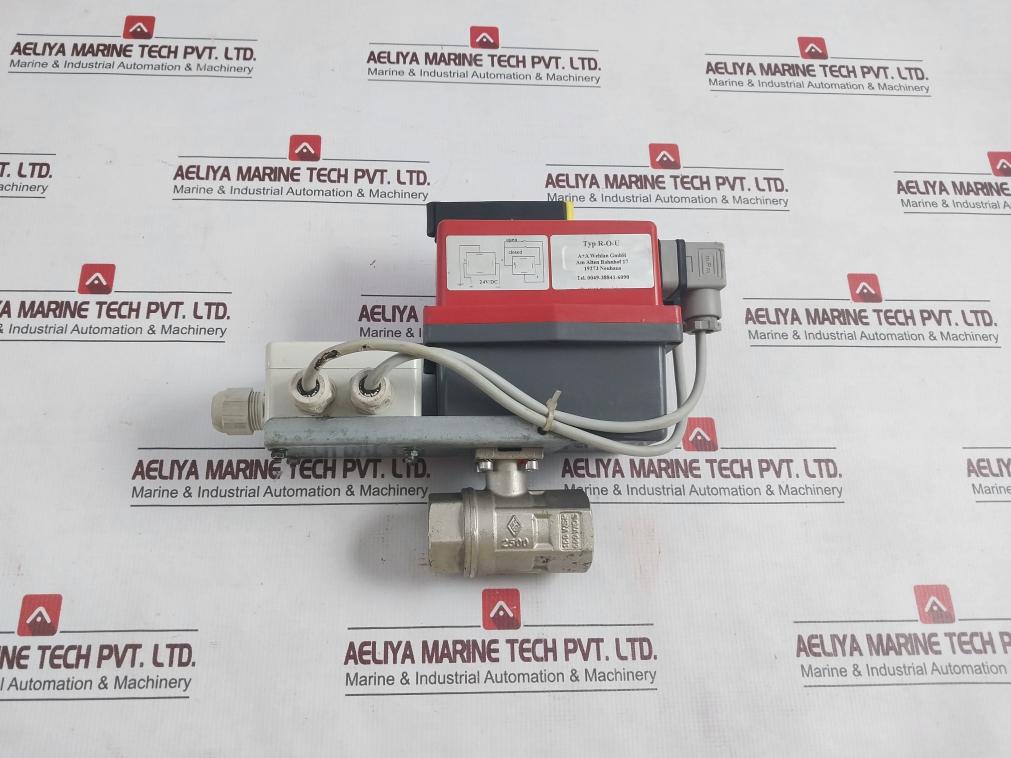A+A Wehlan R-o-u Electric Actuator W/ Ball Valve Assembly 125V/Ac 30V/Dc