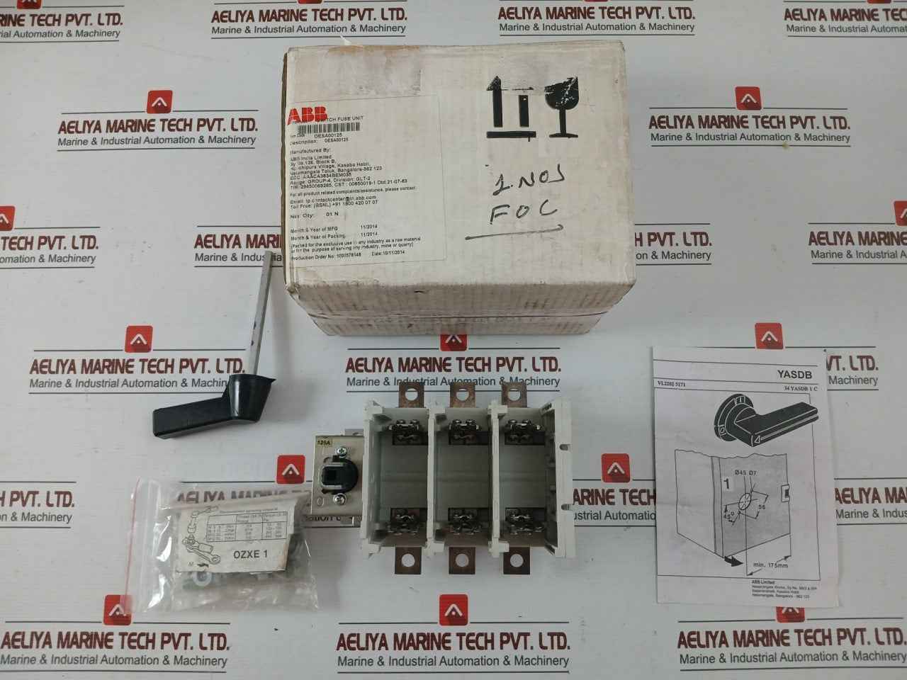 Abb Switch Fuse Unit Oesa 00-125 415v 125a Ac-23a