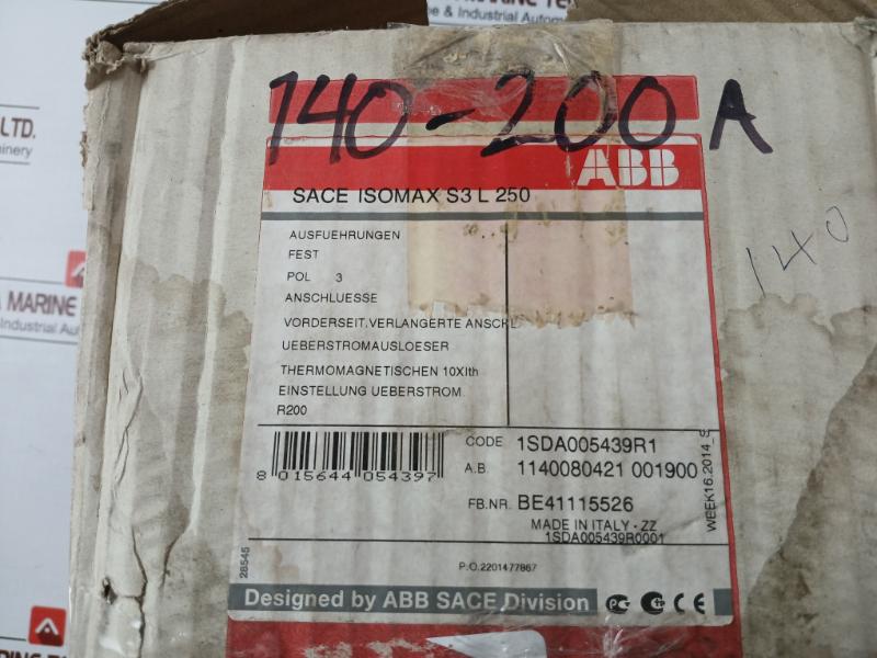 Abb Sace Isomax S3 L 250