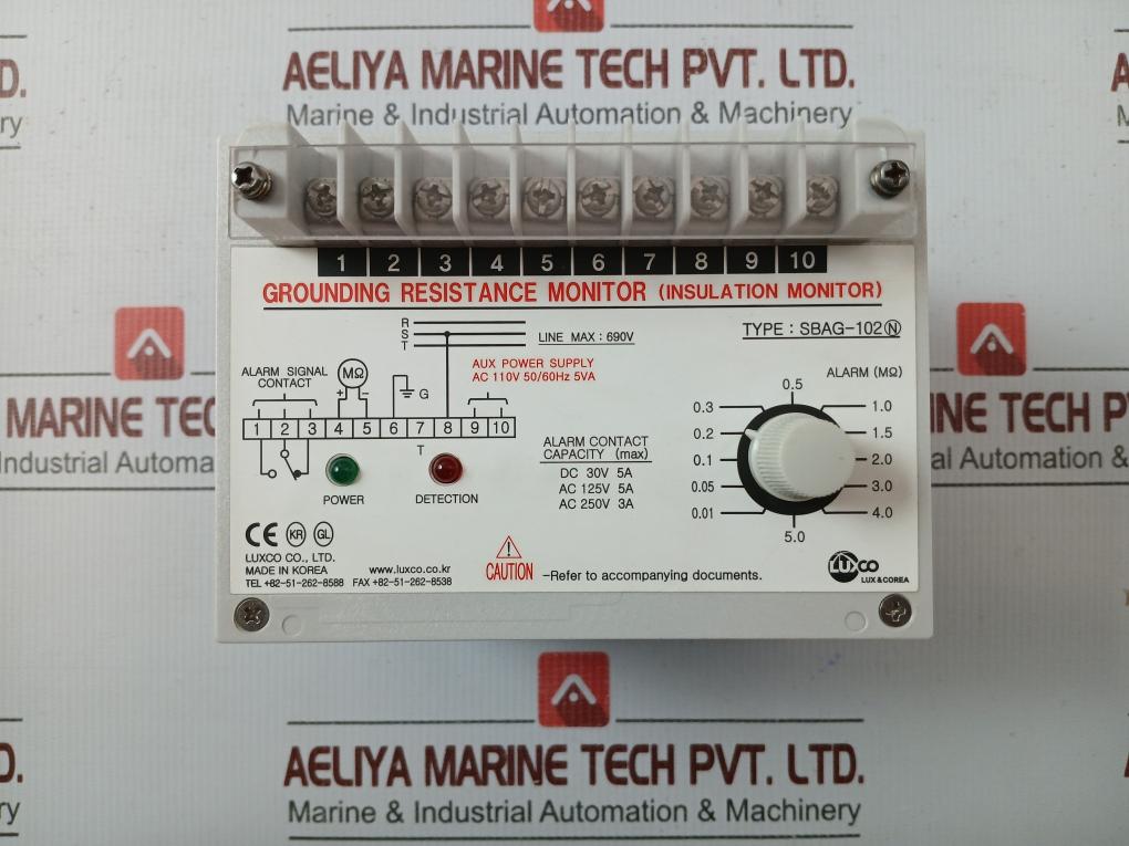 Ac 110v 50/60hz 5va Sbag-102 Grounding Resistance Monitor By Luxco - 850 Gm