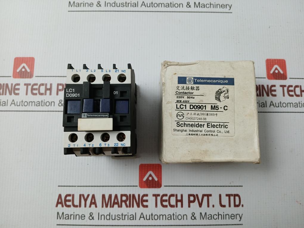 Ac Contactor 50-60hz Lc1 D0901 M5-C By Telemecanique