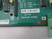 Advanced Systek 4-6000-029 Printed Circuit Board Cpu Pcb Be-12582 Rev A