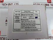 Agni Ad-110 Manual Call Point Abs 24V Dc
