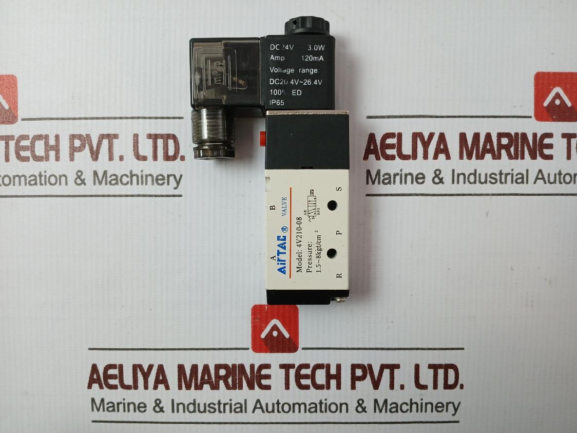 Airtac 4V210-08 Solenoid Valve Dc24V 3.0W 120 Ma 1.5~8Kgf/Cm2