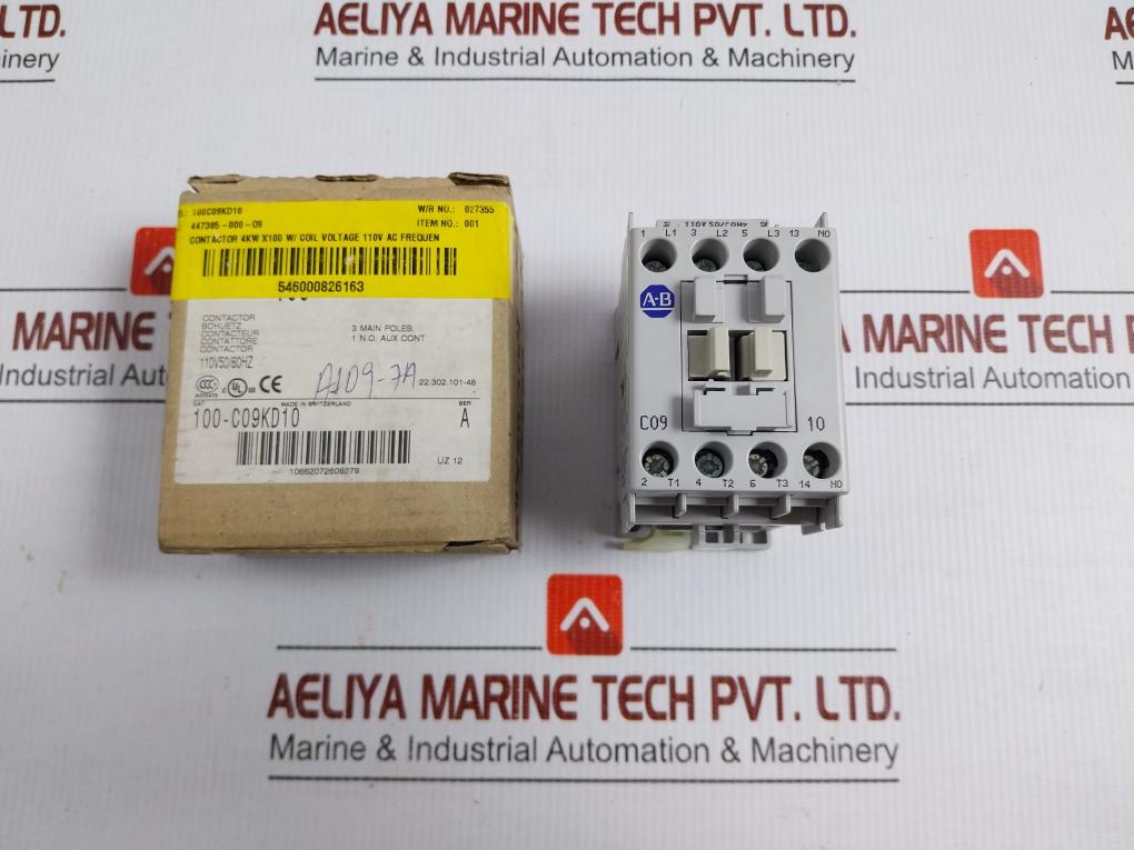 Allen-Bradley 3-Pole Contactor 600vac 25a 3912152900150 100-C09*10