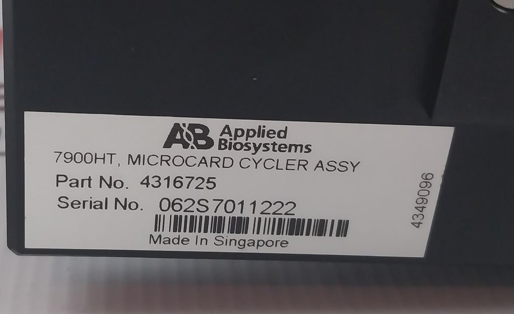 Applied Biosystems 4316725 Microcard Block Cycler Assembly Rev: A7 ...