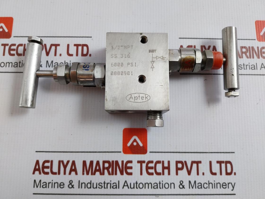 Aptek 2-Way Manifold Valve 1/2" Npt 6000 Psi 0880901