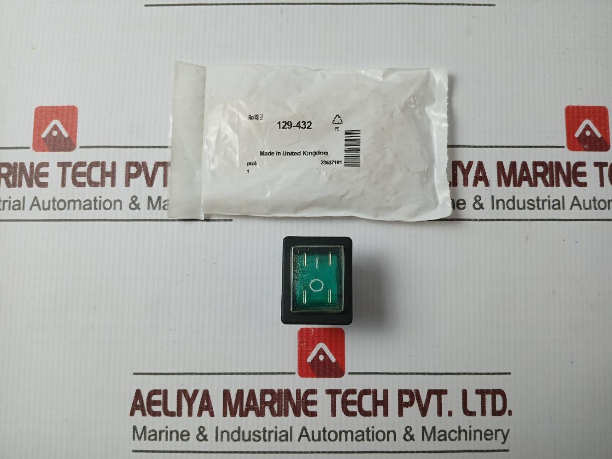 Arcolectric C1353Al Rocker Switch-splashproof Dpst Green T83