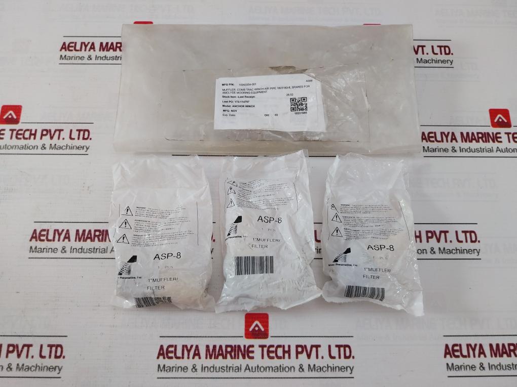 Arrow Pneumatics Asp-8 Pneumatics Exhaust Muffler 1" 10243354-001