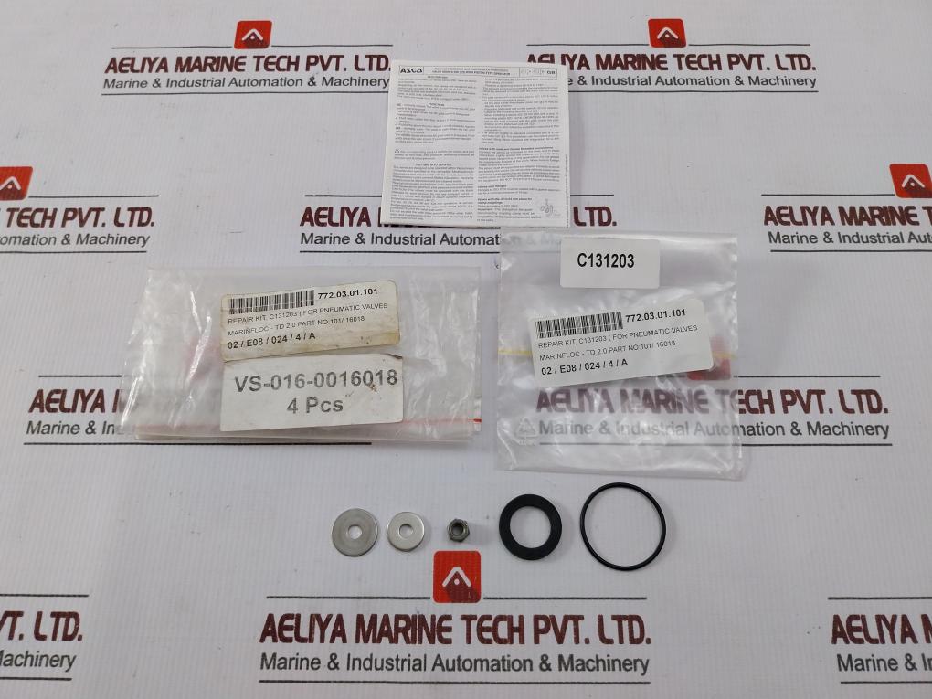Asco C131203 Repair Kit For Pneumatic Valve A4-80