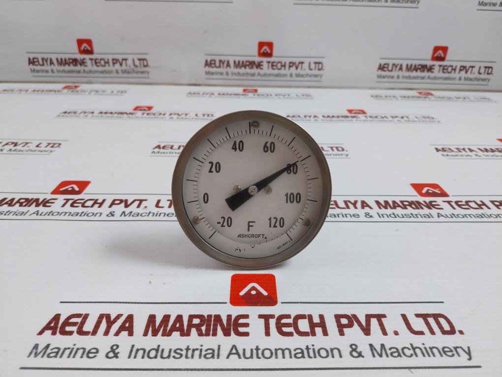 Ashcroft -20 To 120 F Dial Thermometer Dial Size:80 Mm - 150 Gm