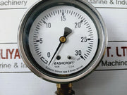 Ashcroft 1008 Pressure Gauge 0-30 Psi W/ Soldered Bronze Tube & Brass Socket 