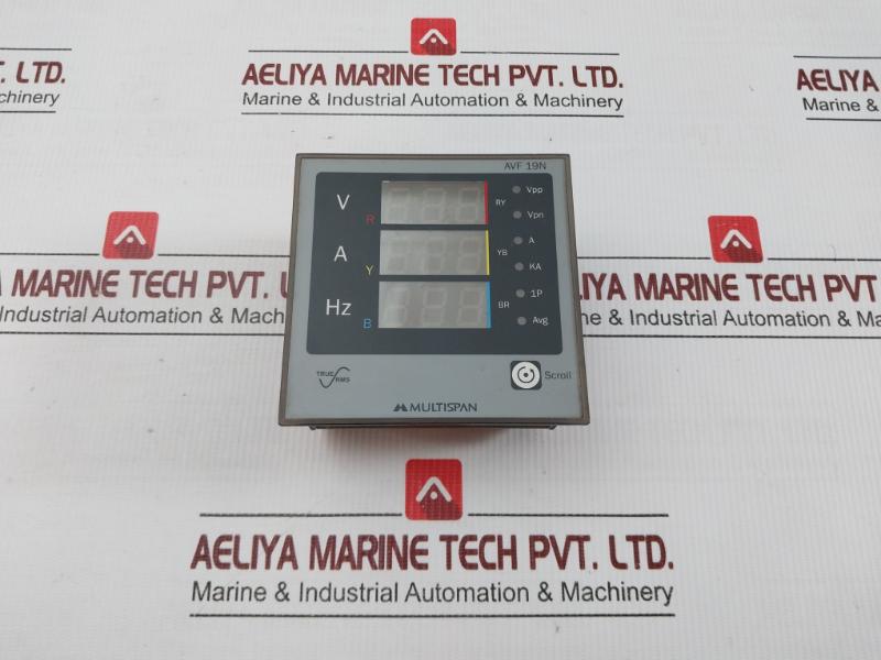 Avf 19n 3-Phase Digital Multifunction By Multispan Meter 230v Ac, 50hz