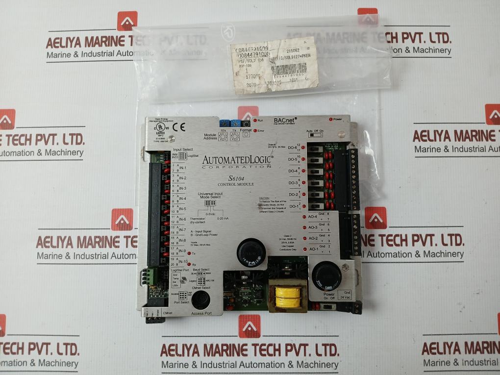 Bacnet Energy Control Module In-5v Max 20ma Automated Logic S6104 - 680 Gm
