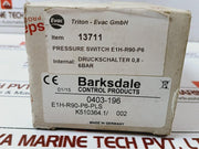 Barksdale E1H-r90-p6-pls Pressure Switch 0.8-6 Bar 250V Dc250V Ac250V