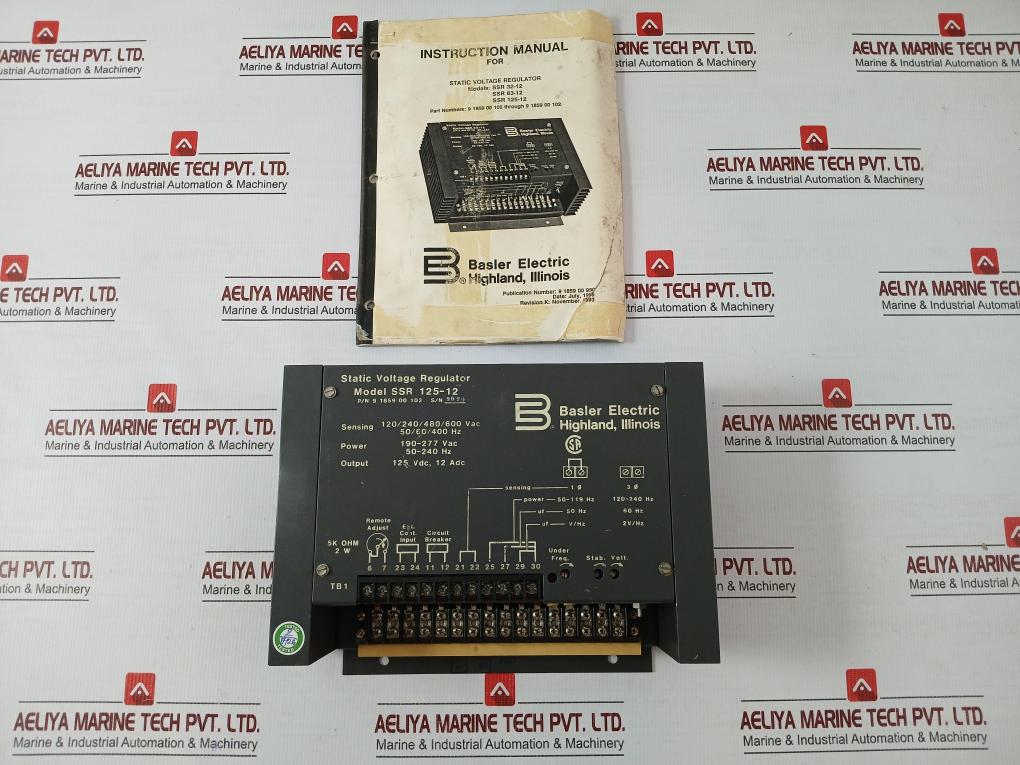 Basler Electric 190-277Vac 50-240Hz Static Voltage Regulator Ssr 125-12