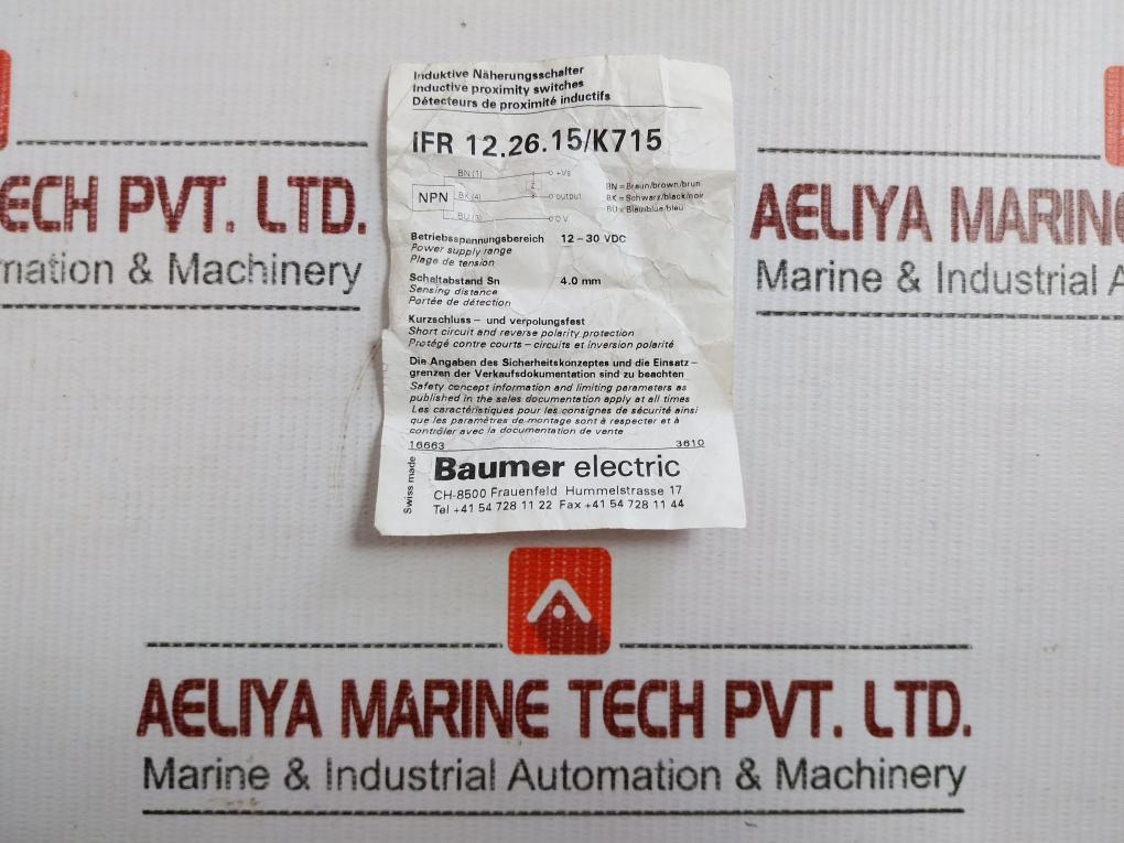 Baumer Electric Ifr 12.26.15/K715