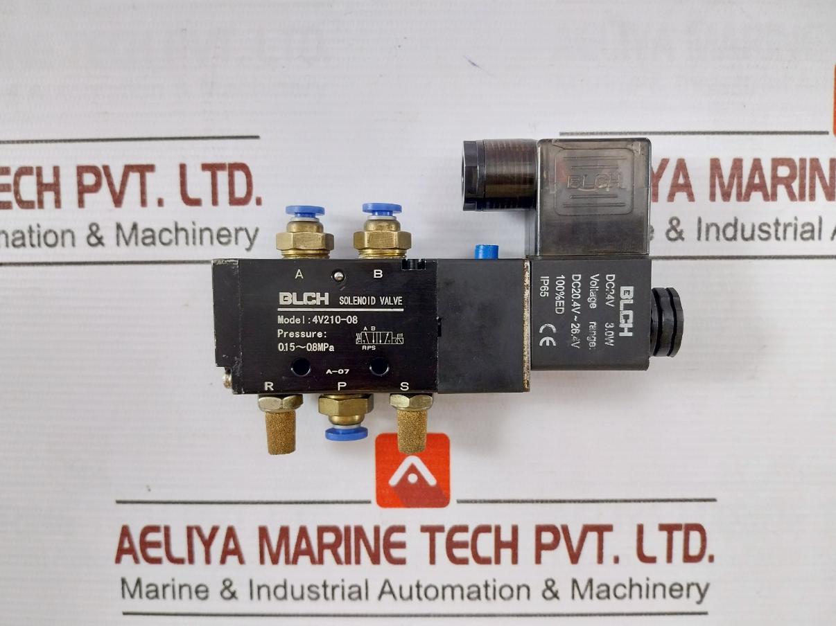 Blch 4v210-08 Solenoid Valve 0.15-0.8mpa A-07 Ip65 Dc24v 3.0w