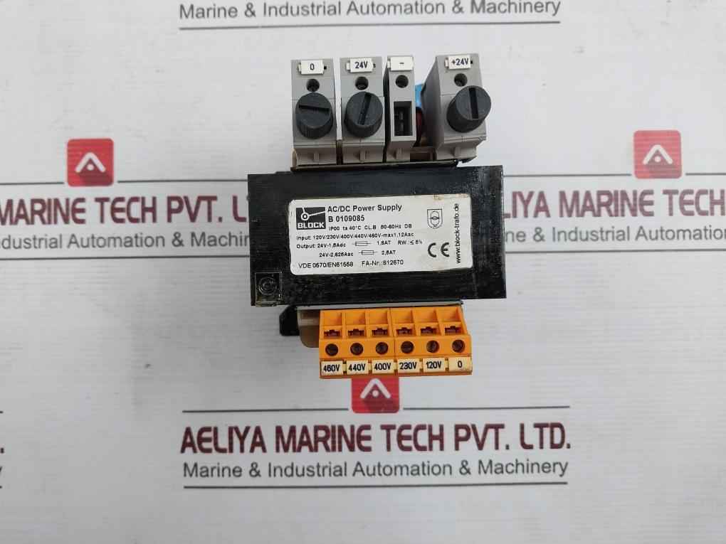 Block-trafo B0109085 Ac/Dc Power Supply 50-60Hz 24V-2,625Aac