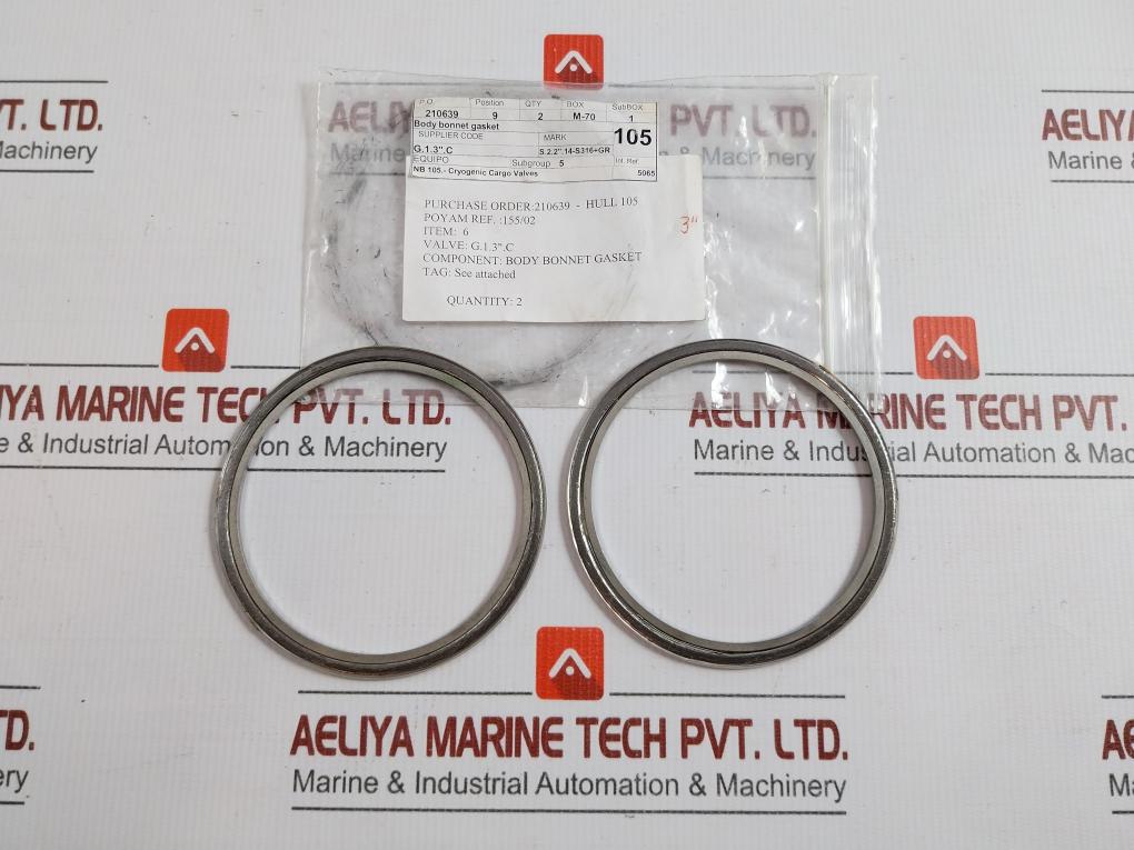 Bonnet Gasket For Cryogenic Valve Body Poyam 155/02