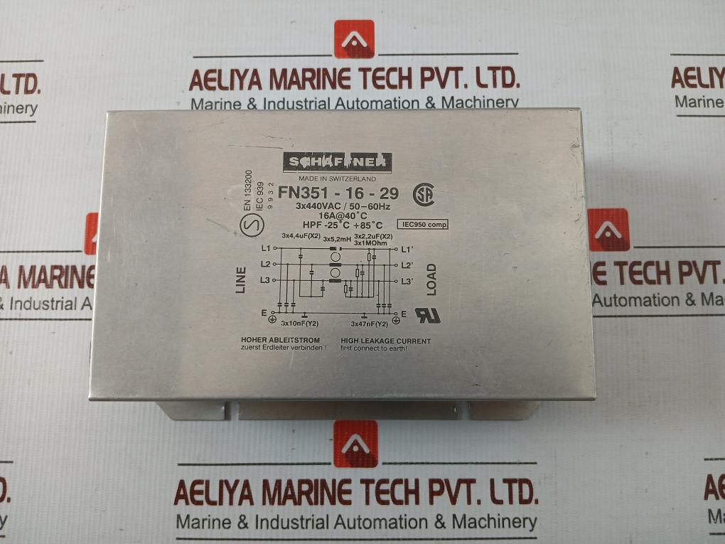 Brand In Schaffner Power Line Filter Fn351-16-29 50-60 Hz