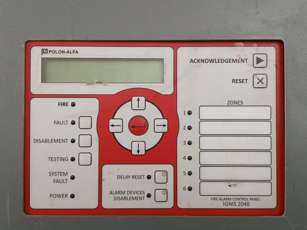 Brand Polon-Alfa Fire Alarm Control Panel Part Number Ignis 2040  230v