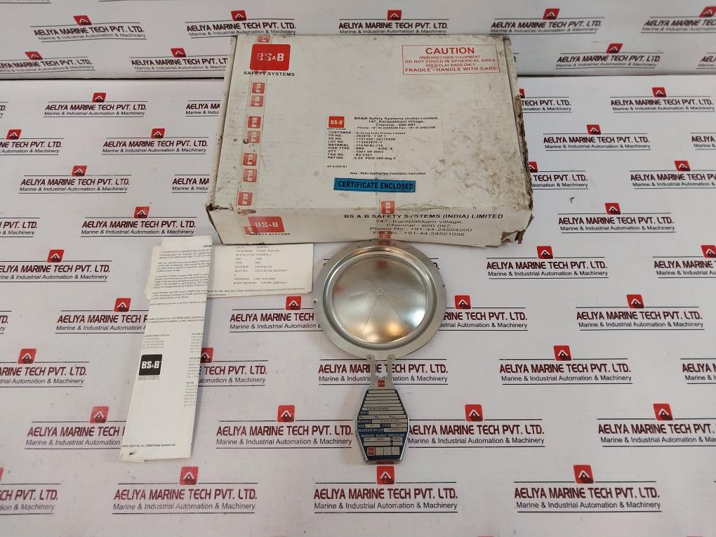 Bs & B Drv 4" Forward Acting Rupture Disk 6.00 Psi 280°C 316.Ni.Al.316