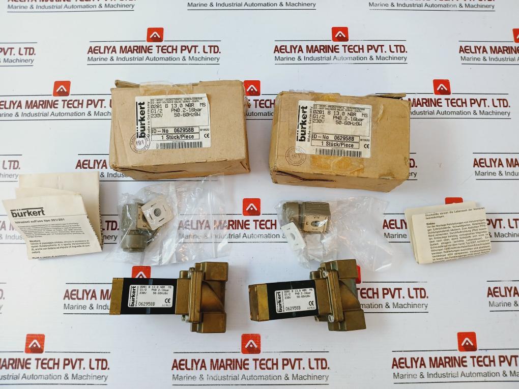 Burkert 0281 B 13,0 Nbr Ms 2/2-way Solenoid Valve 2-16Bar 230V 50-60Hz 8W