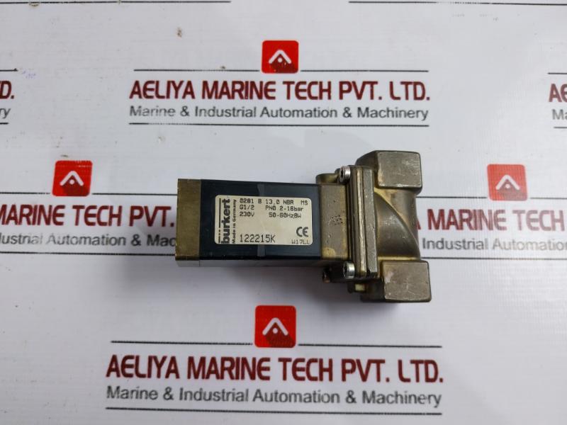 Burkert 0281 B 13,0 Nbr Ms Solenoid Valve 2-16Bar 230V 50-60Hz 8W