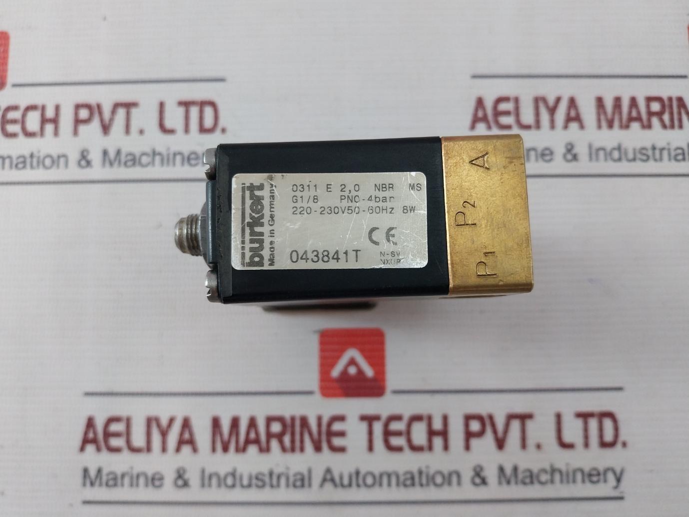 Burkert 0311 E 2,0 Nbr Ms Plunger 220-230V 50-60Hz 8W Solenoid Valve