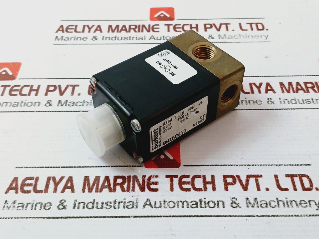 Burkert Solenoid Valve 0330 T 2,0 Fkm Ms G1/4 Pn0-12Bar 230V 50Hz 8W 